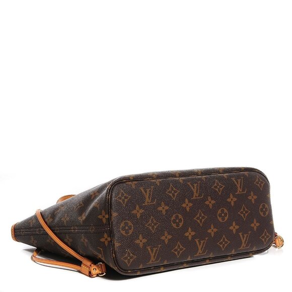 Authentic Louis Vuitton Neverfull PM Monogram Tote Shoulder Bag Brown Tan LV - Picture 5 of 11